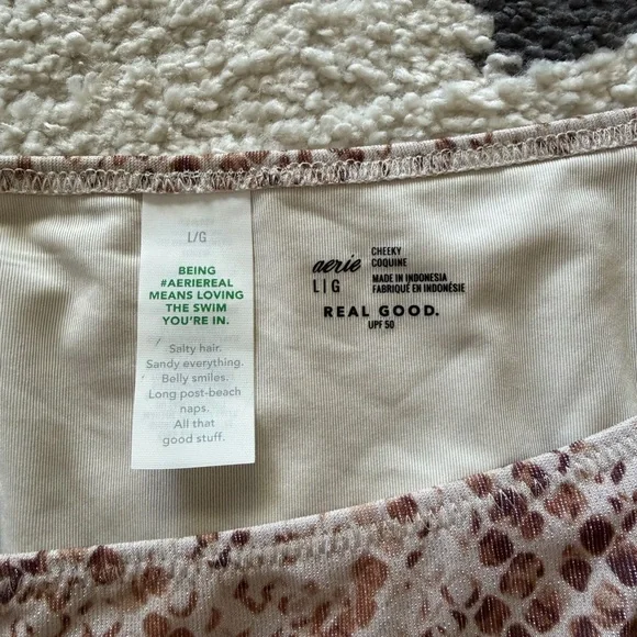 aerie Beige and Brown Leopard-Print Bikini Bottom - Picture 6 of 7